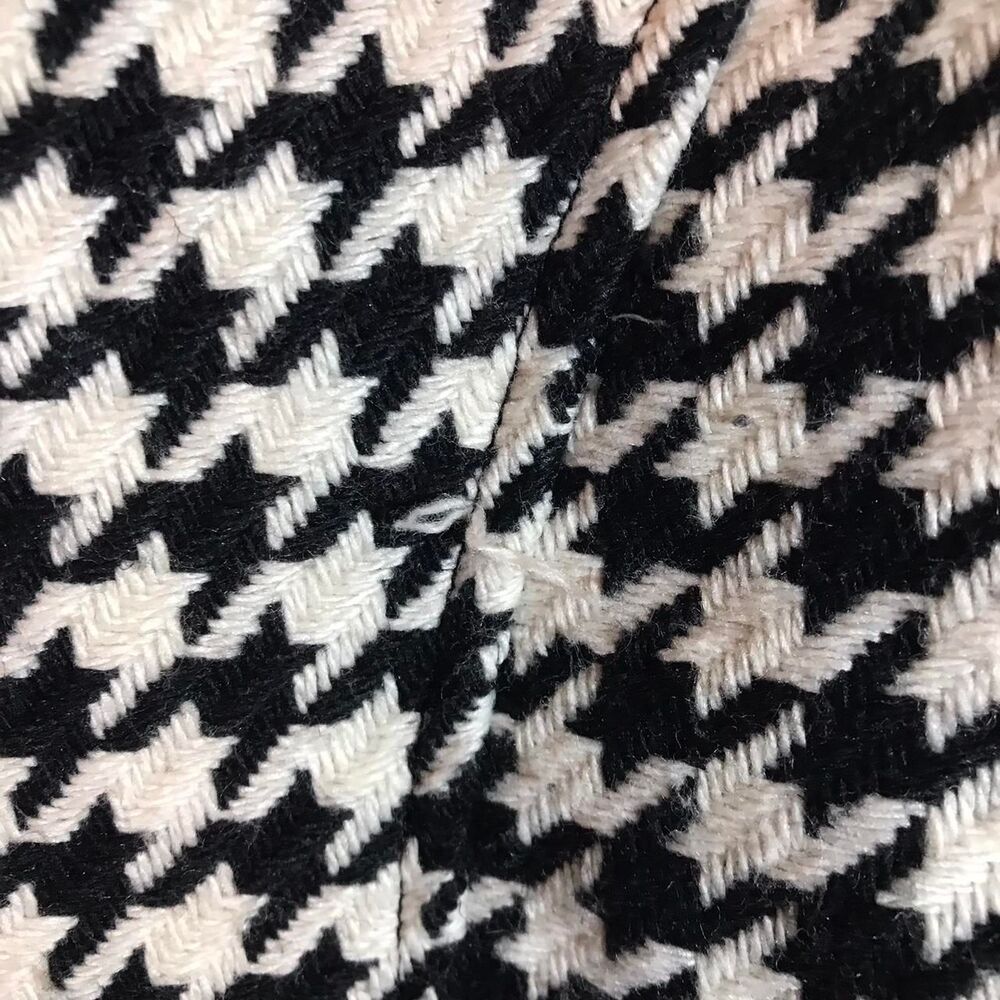 Rue 21 Women's Black and White Houndstooth Double-Breasted Pea Coat Large - Picture 5 of 8